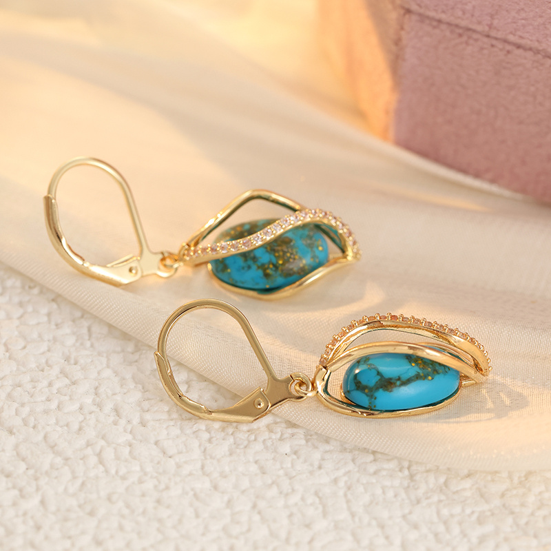 Women's Bohemian Exotic Blues Textured Earrings, Perfect for Vacations